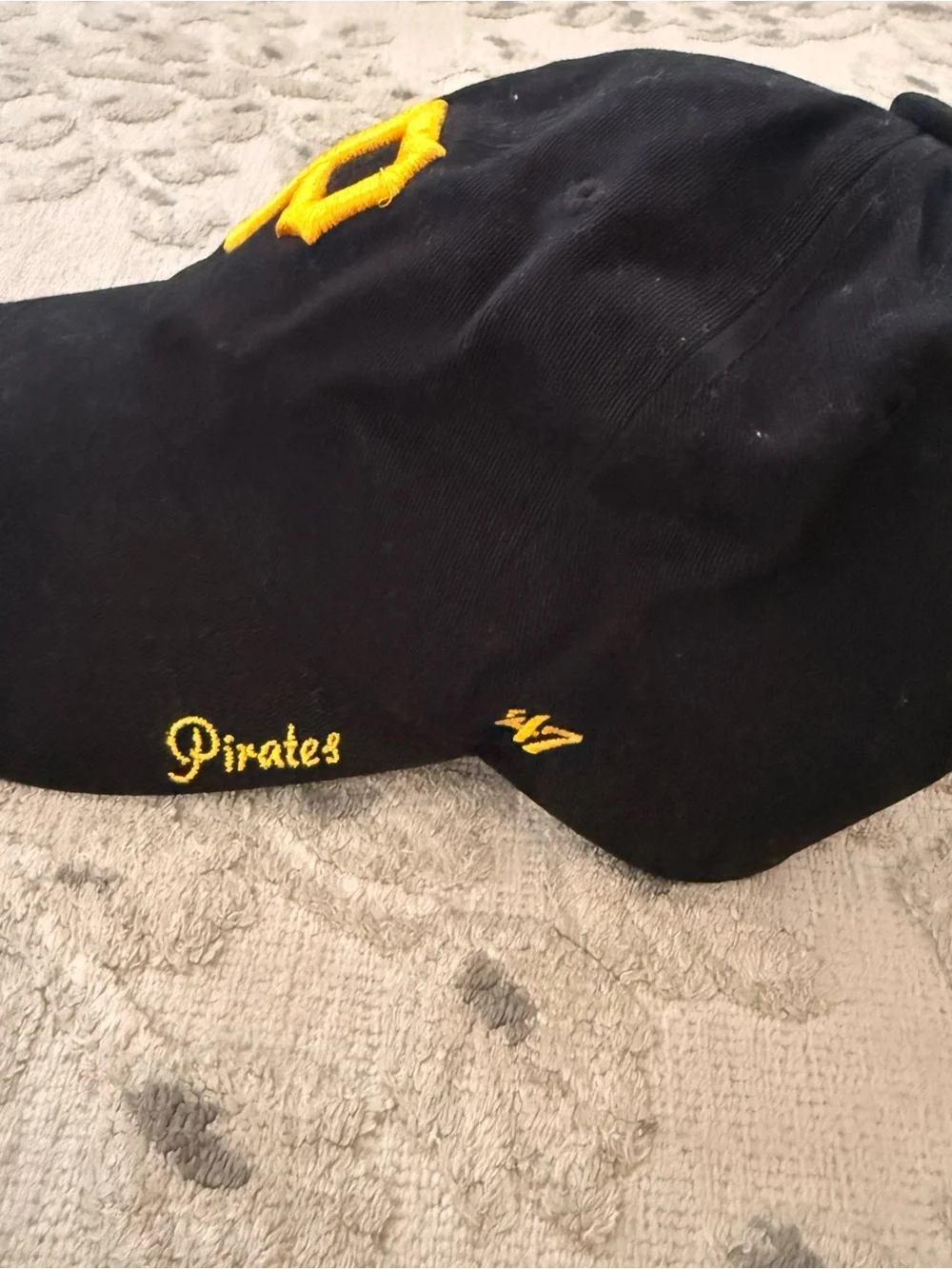 47 Brand Black Baseball Cap with Yellow 'P' Logo